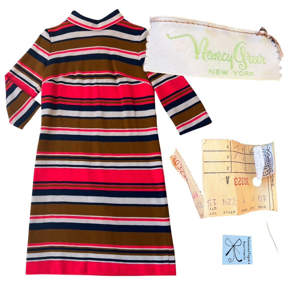 Nancy Greer New York Union Made Striped Dress Sz 10